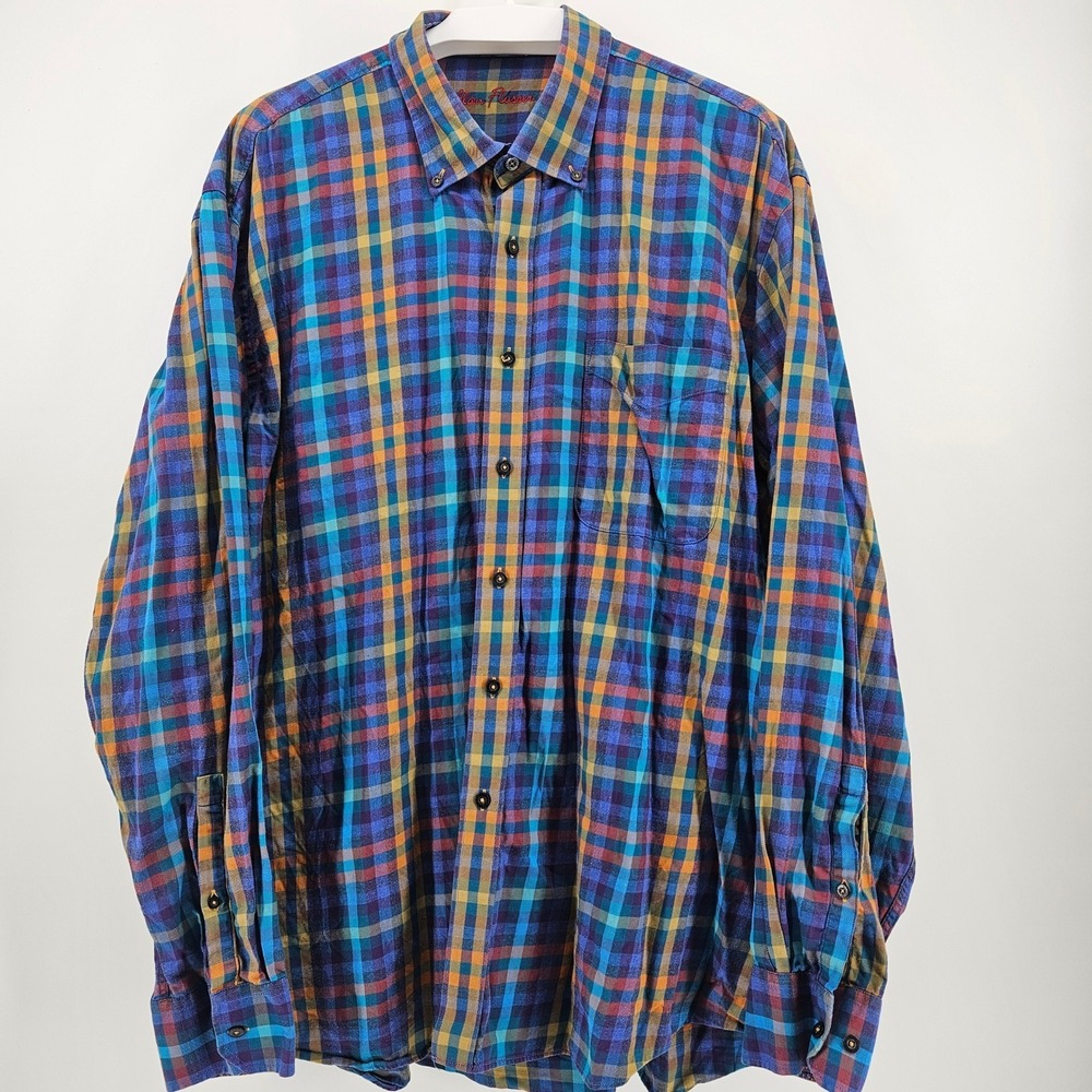 Alan‎ Flusser Men's Long Sleeve Plaid Button-Down Shirt - Picture 3 of 10